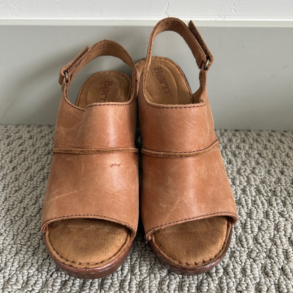 Leather Heel Sandals